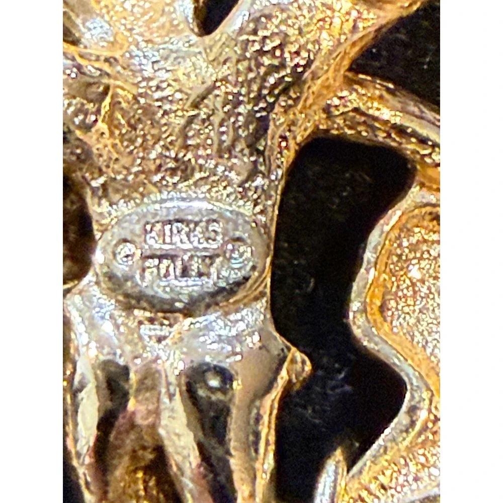 Kirks Folly Garden Angel Brooch Gold Tone Enamel Dragonfly Bee Watering Can Pin